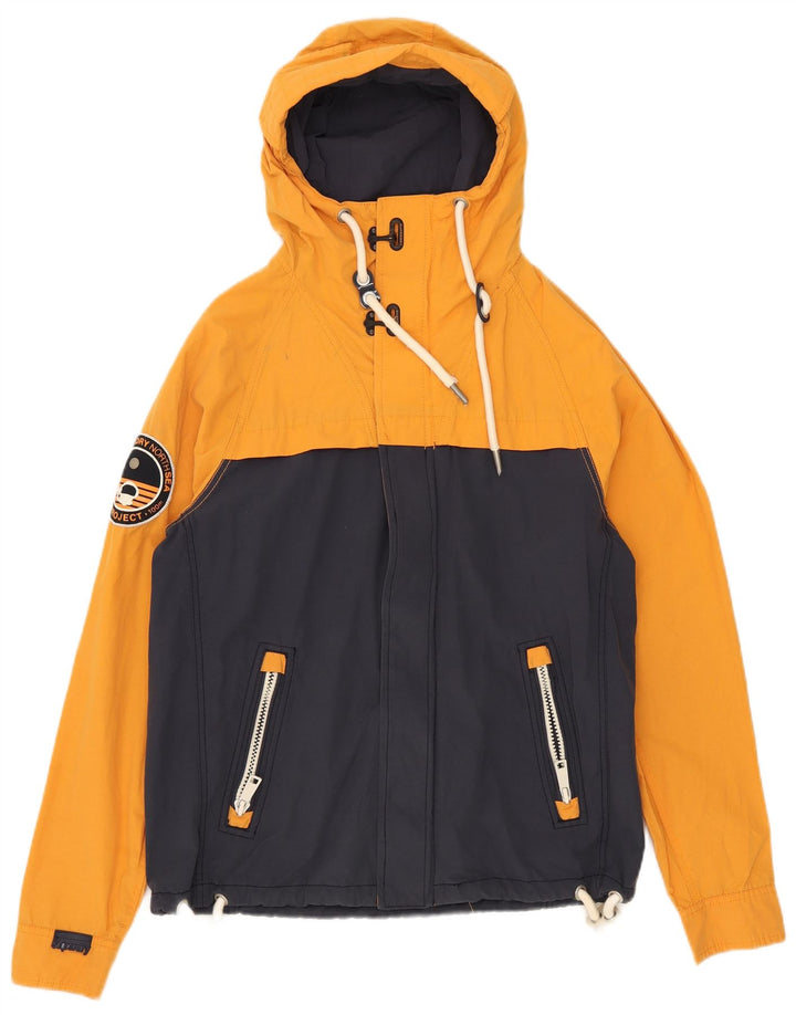 Męska kurtka wiatrówka z kapturem Superdry UK 38, średni granat, blok kolorów