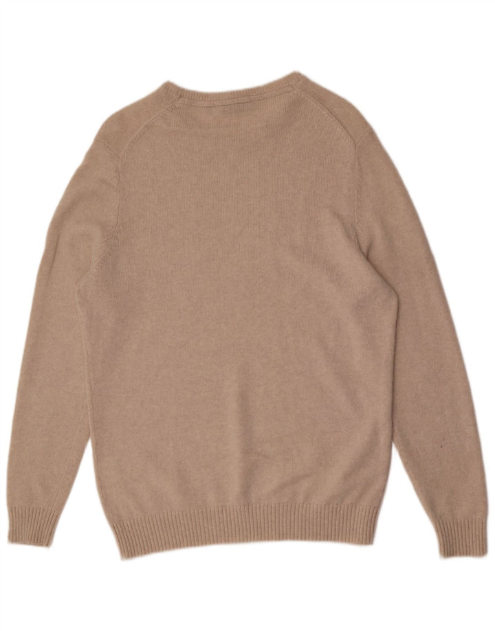 Męski sweter z dekoltem w łódkę LYLE & SCOTT, duży, beżowy, wełniany