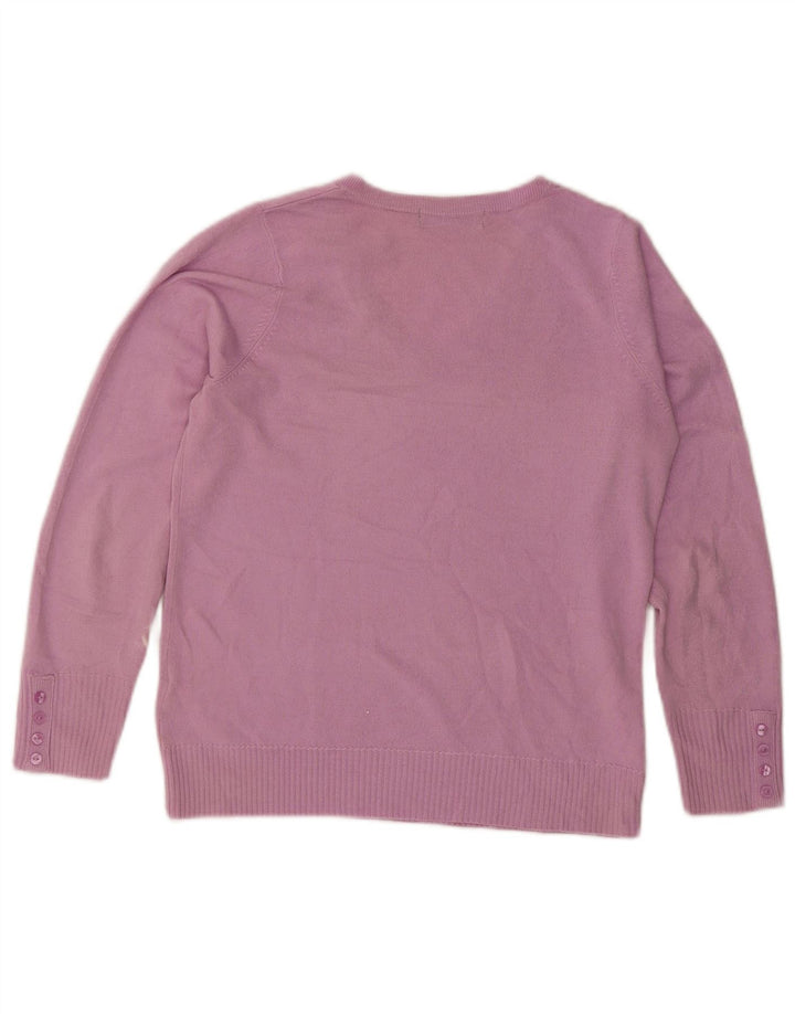Marks & Spencer Damski sweter z dekoltem w kształcie litery V, UK 12, średni fiolet, akryl