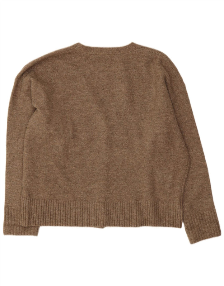 Damski sweter oversize Zara UK 14 Średni brązowy akryl