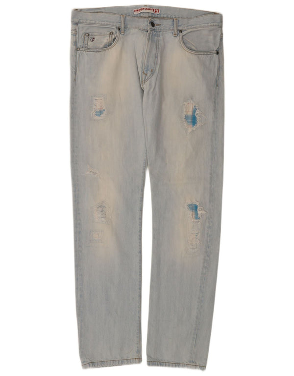 CARRERA Mens 717 Distressed Slim Jeans IT 52 XL W36 L34 Blue Cotton