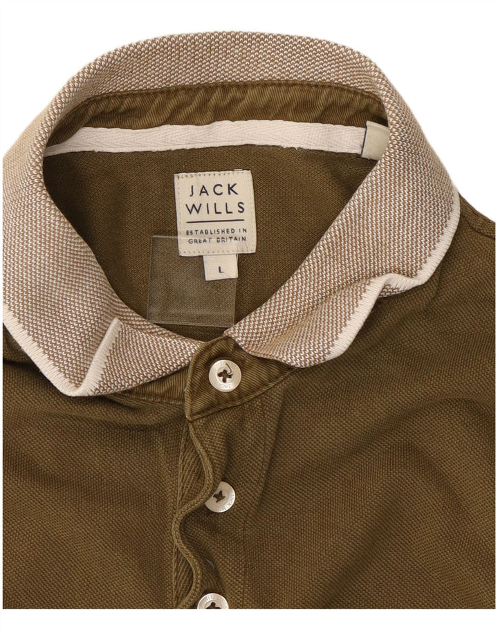 Męska koszulka polo JACK WILLS, duża, bawełniana khaki