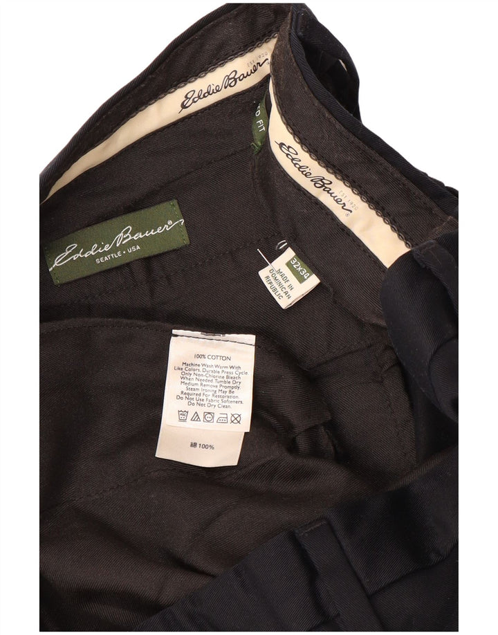 Męskie proste spodnie chino EDDIE BAUER W32 L34 Czarna bawełna
