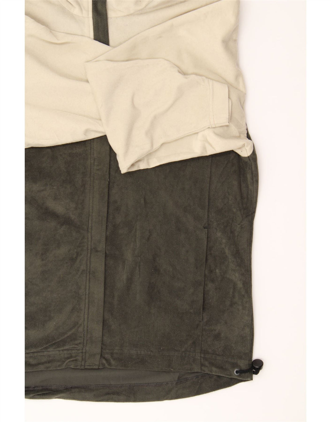 ASICS Womens Oversized Fleece Jacket UK 10 Small Khaki Colourblock Vintage Asics and Second-Hand Asics from Messina Hembry 