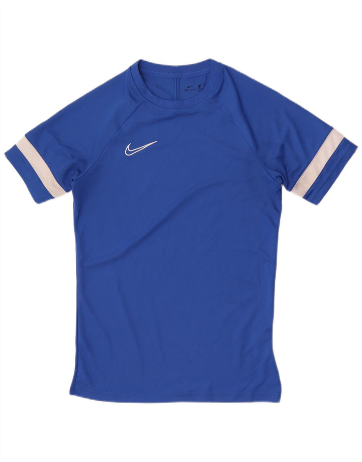 Męski T-shirt NIKE Dri Fit, mały, niebieski, poliestrowy blok kolorów