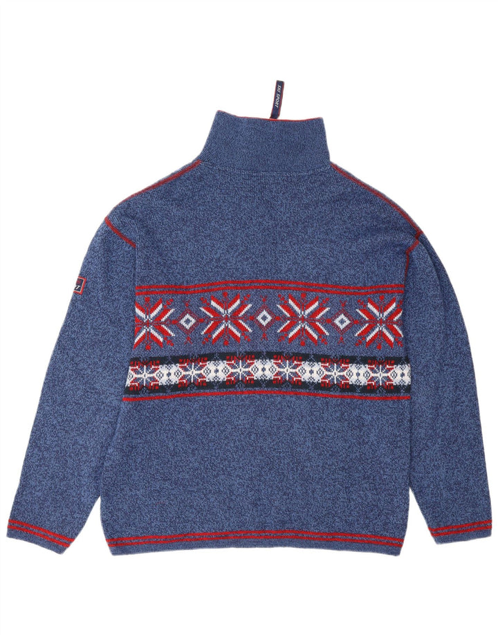 Męski sweter zapinany na zamek Angelo Litrico Średni niebieski Fair Isle