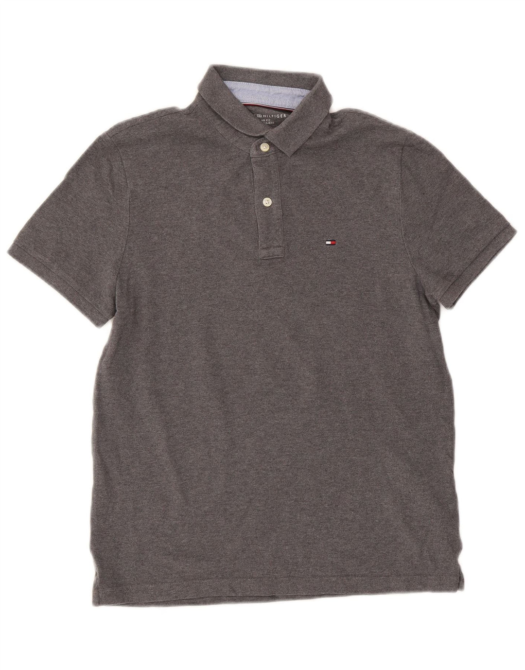 Męska koszulka polo Tommy Hilfiger o regularnym kroju, mała, szara, bawełniana