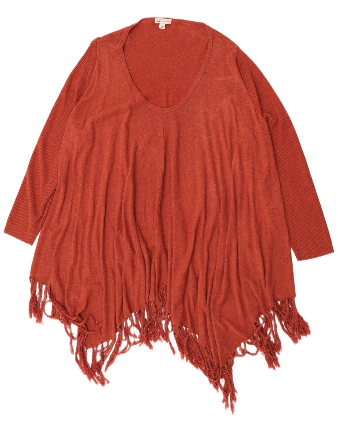 Marks & Spencer Damski sweter poncho z autografem, UK 16, duży, brązowy, bawełniany