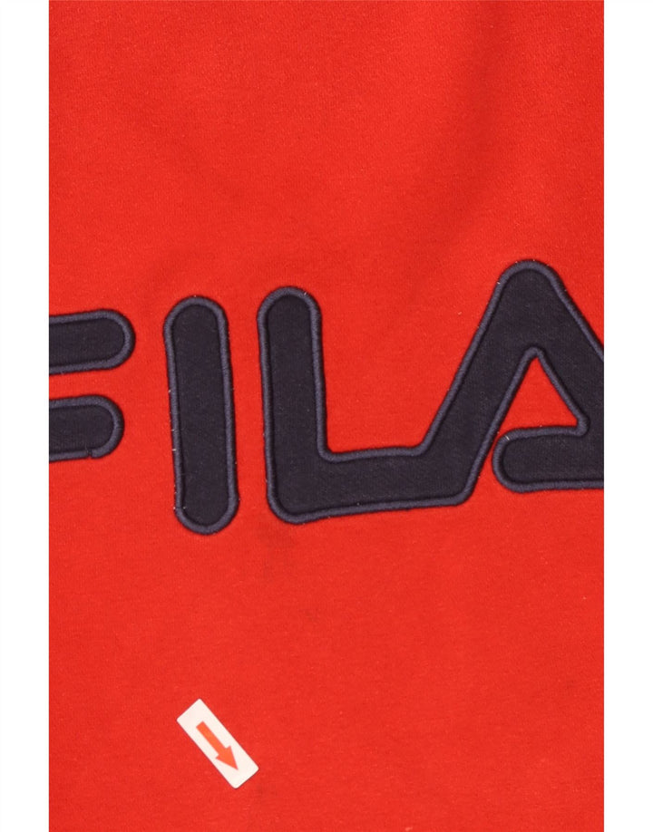 Męska bluza z grafiką Fila, mała, czerwona, bawełniana