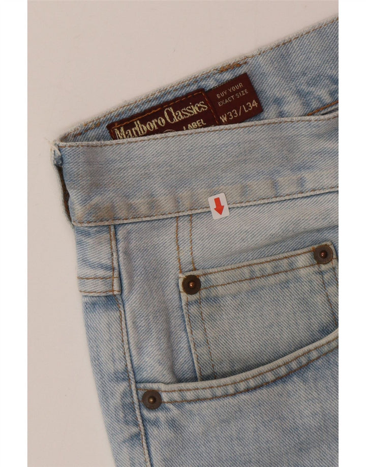 Marlboro Classics Męskie proste dżinsy W33 L34 Niebieska bawełna