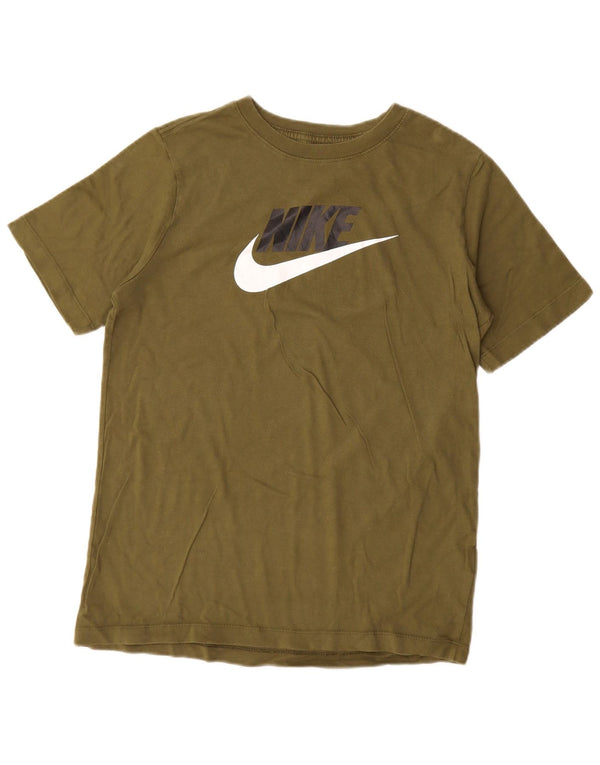 Chłopięcy T-shirt z grafiką Nike, 13-14 lat, XL, bawełna khaki
