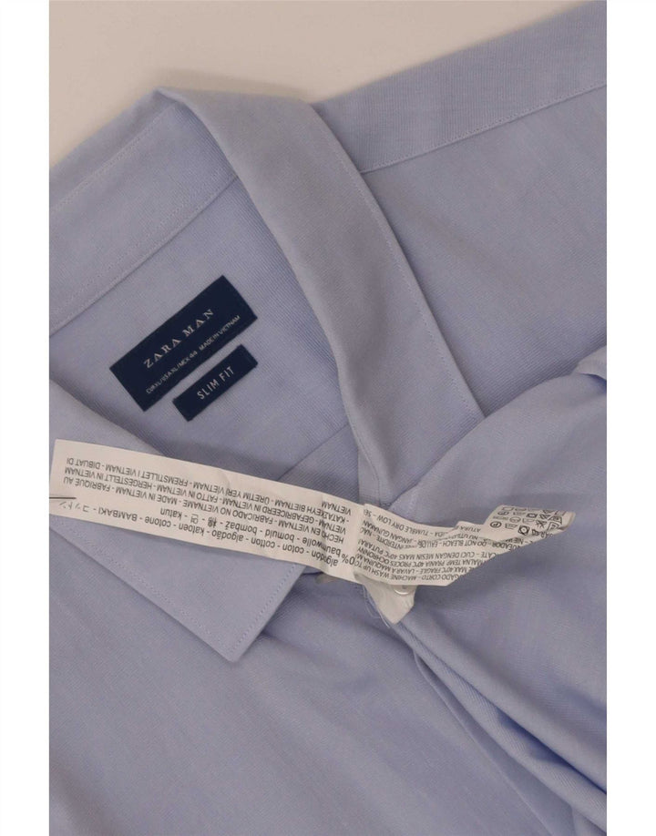 Koszula męska Zara Slim Fit XL, niebieska, bawełniana