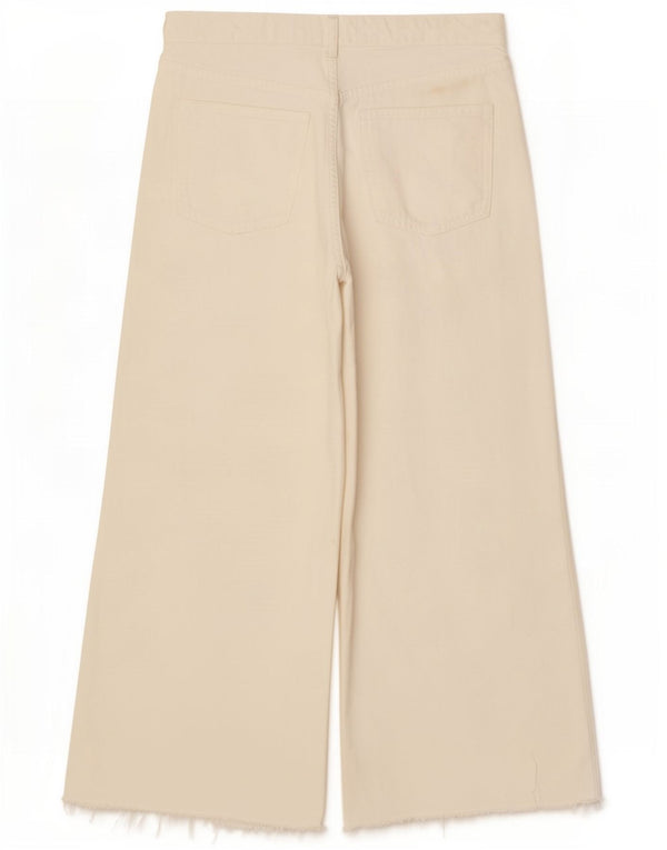 Damskie jeansy Zara z szerokimi nogawkami, EU 40 Medium W30 L25, biała bawełna