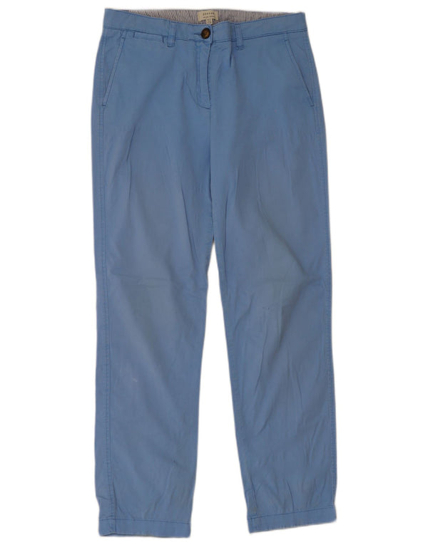 Jigsaw Womens Straight Chino Trousers UK 12 Medium W34 L28 Blue Cotton
