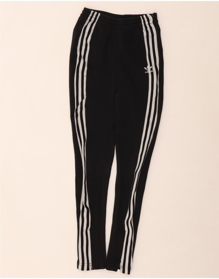 Damskie spodnie dresowe ADIDAS UK 8, małe, czarne, poliestrowe