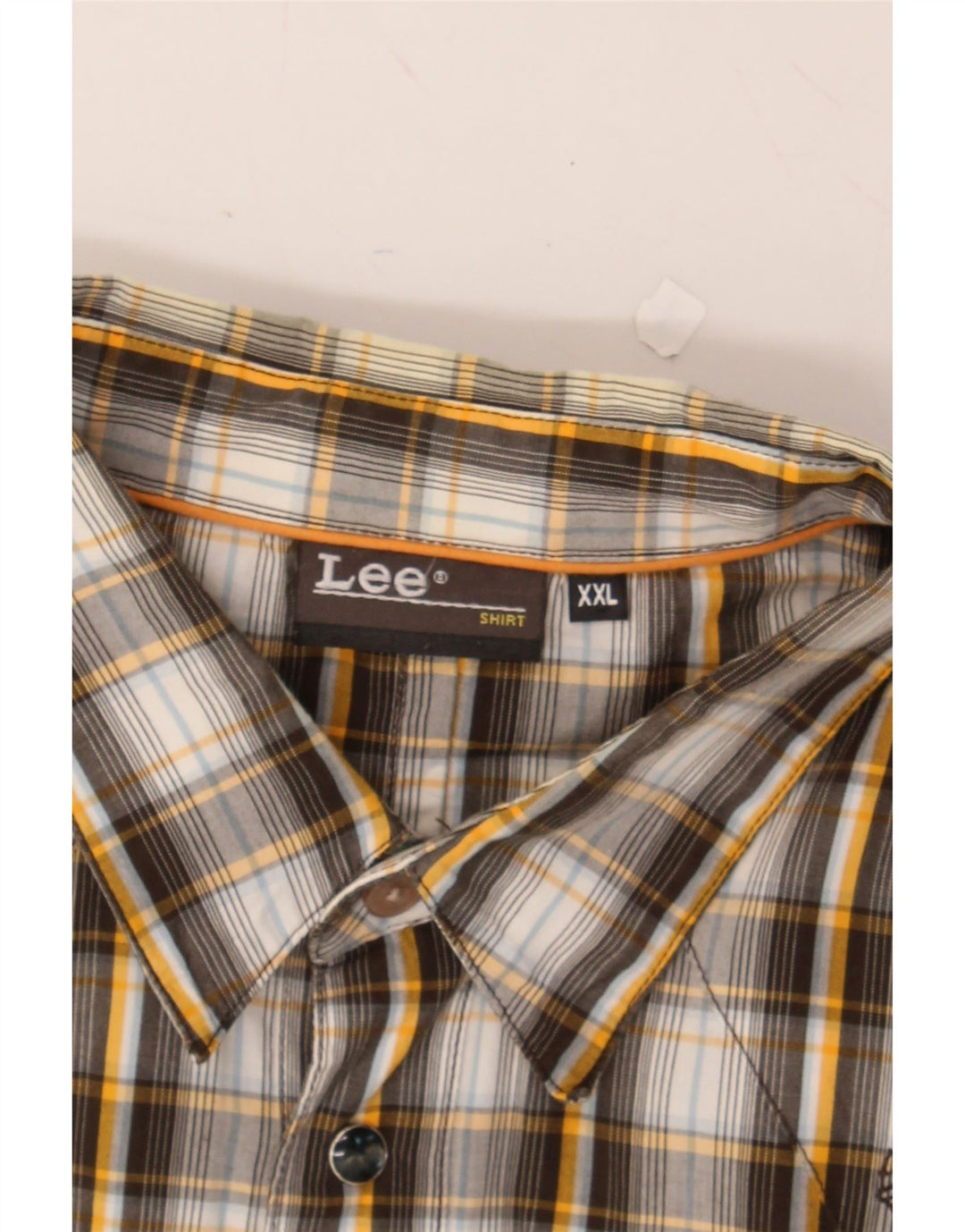 LEE Mens Graphic Shirt 2XL Beige Check Cotton Vintage Lee and Second-Hand Lee from Messina Hembry 