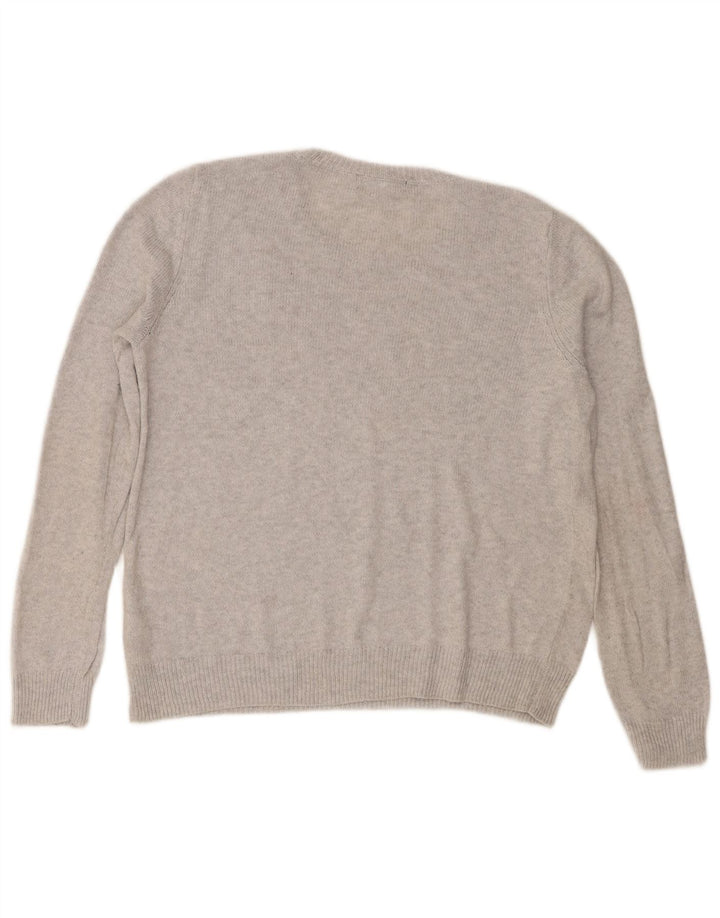 Marks & Spencer Damski sweter z okrągłym dekoltem, UK 14, średni szary, świąteczny