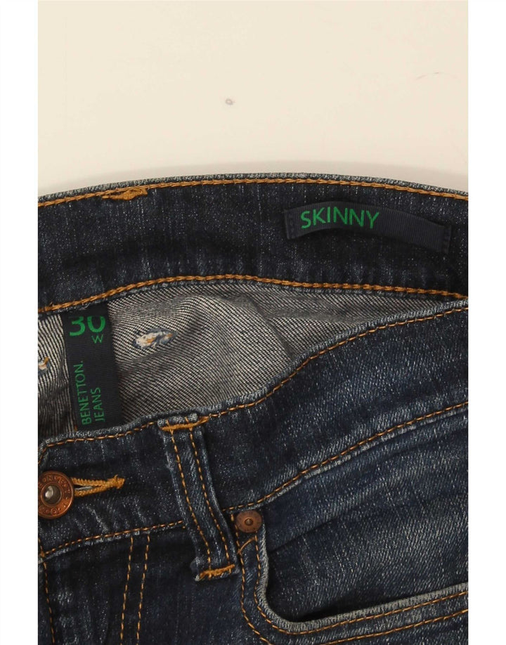 Męskie jeansy obcisłe Benetton W30 L32 niebieskie