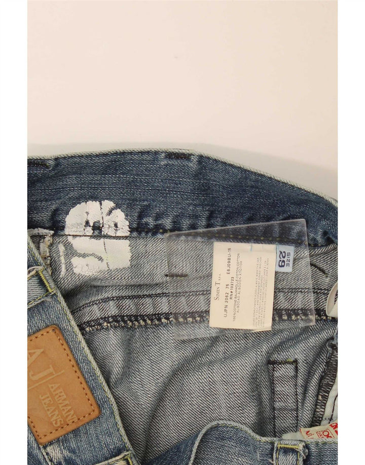 Damskie jeansy z szeroką nogawką Armani W29 L32 Niebieskie bawełniane