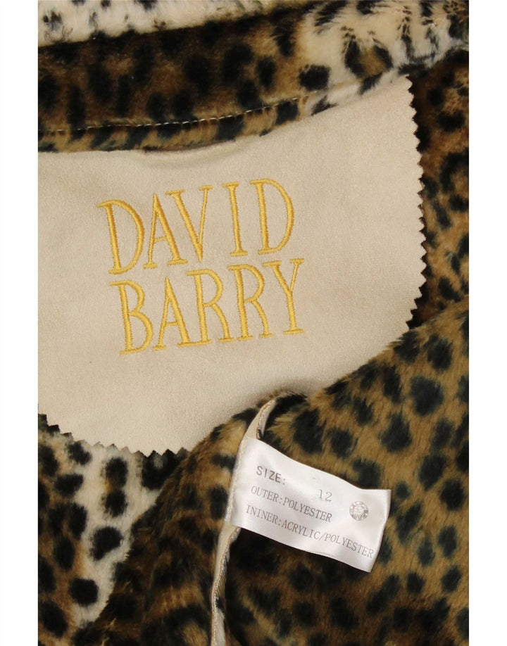 David Barry – damska marynarka zapinana na 4 guziki UK 12 Medium Beige Animal Print