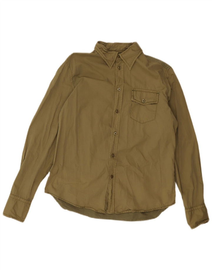 Koszula męska Guess, duża, bawełniana w kolorze khaki