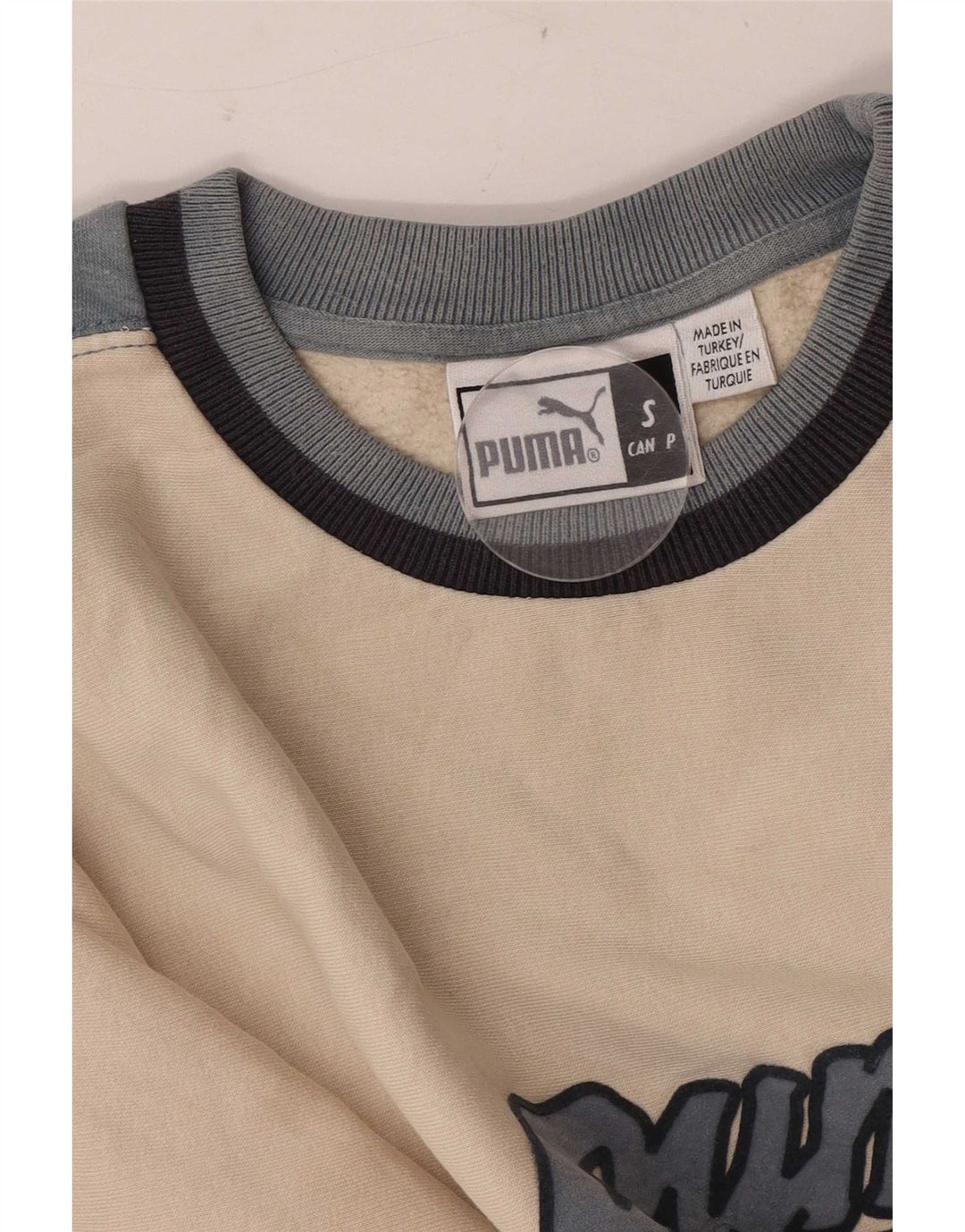 Męska bluza z grafiką Puma, mała, złamana biel, blok kolorów