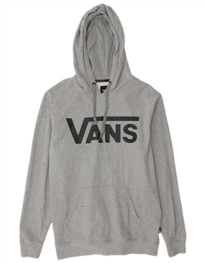 Męski sweter z kapturem Vans z grafiką, mały, szary, z bawełny w cętki