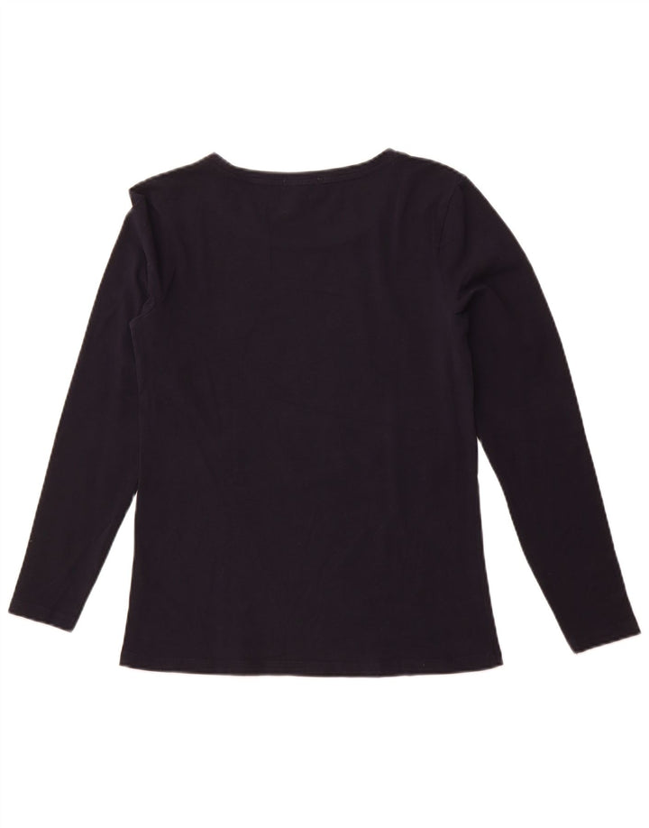 Damski top graficzny BARBOUR z długim rękawem, UK 10, mały, granatowy, świąteczny