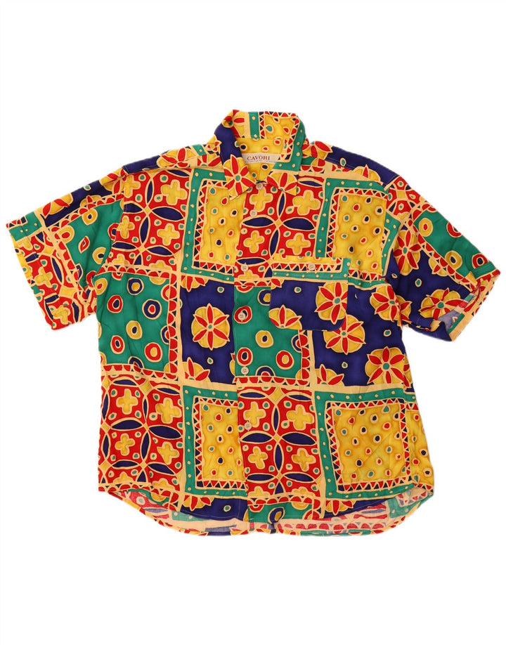 Koszula męska z krótkim rękawem Cavori, rozmiar 43/44 XL, wielobarwny patchwork