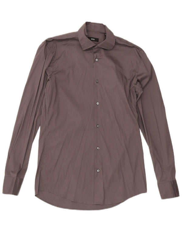 Koszula męska Hugo Boss Slim Fit, rozmiar 37 14 1/2, mała, szara bawełna