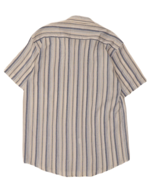 Koszula męska z krótkim rękawem w stylu vintage, rozmiar 16 41, duże, wielokolorowe paski