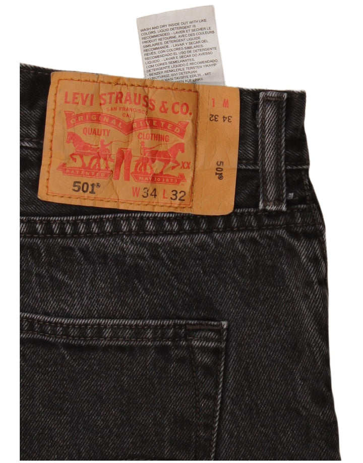 Męskie jeansy Levi's 501 Straight W34 L32 Czarne