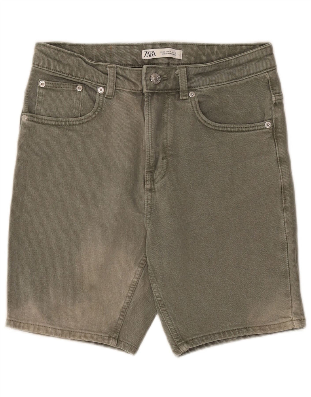 Męskie spodenki jeansowe Zara EU 38 Small W30, bawełna khaki