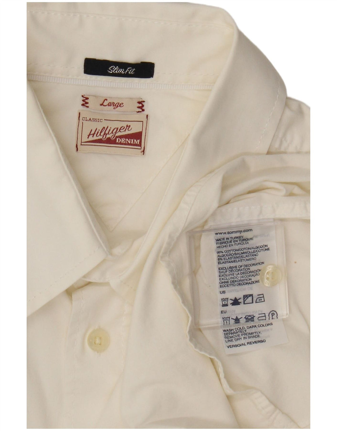 Męska koszula slim fit Tommy Hilfiger, duża, biała, bawełniana