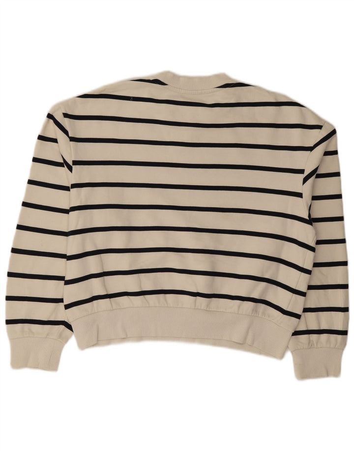 Damska bluza Zara Crop Sweter UK 14 Średnia bawełna w białe paski
