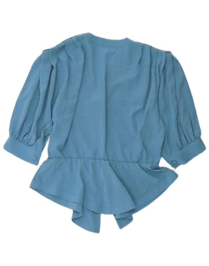 MARIO PUCCI CECCONI Damska bluzka koszulowa z krótkim rękawem IT 42 Średni niebieski