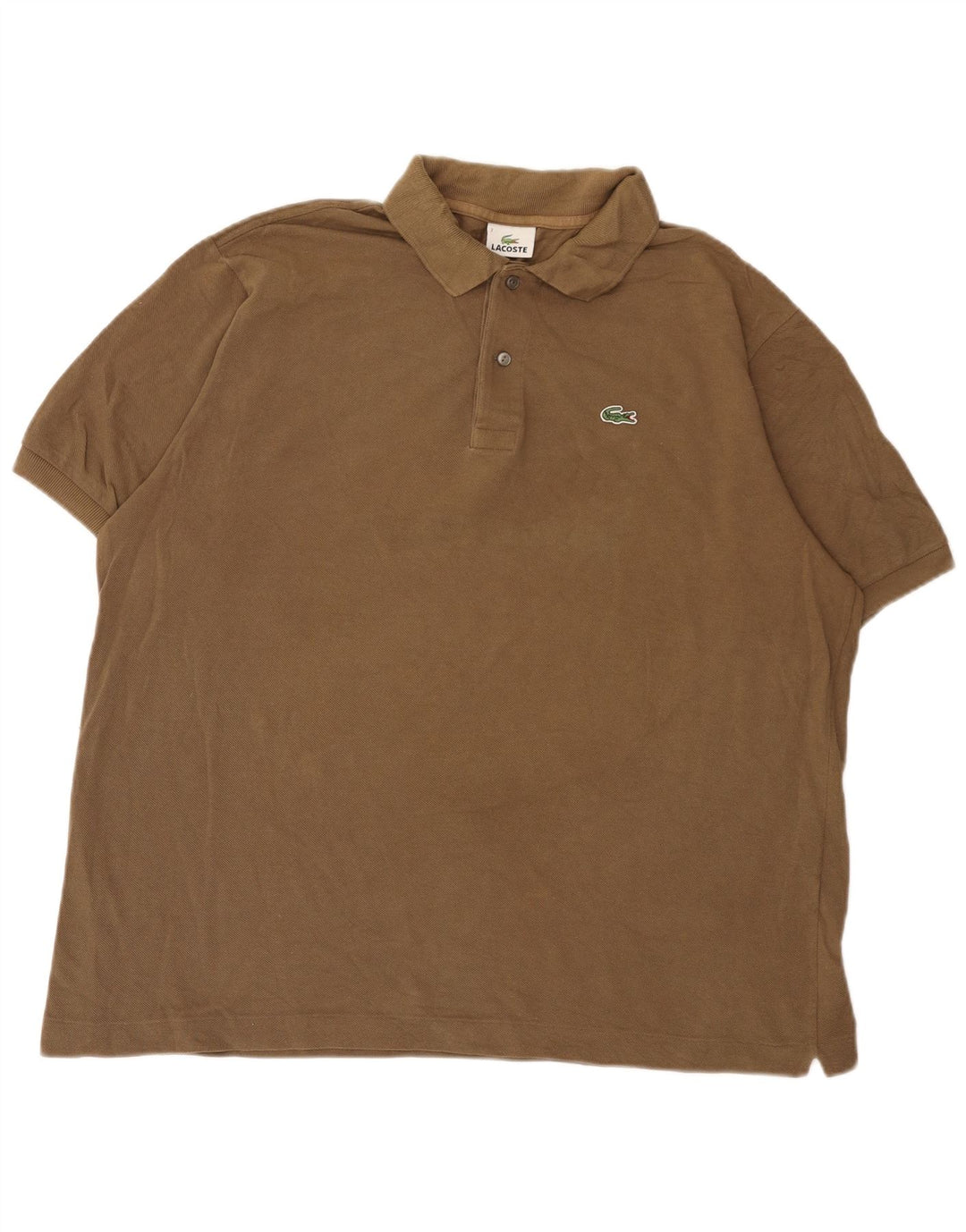 Męska koszulka polo Lacoste, rozmiar 7, 2XL, brązowa, bawełniana