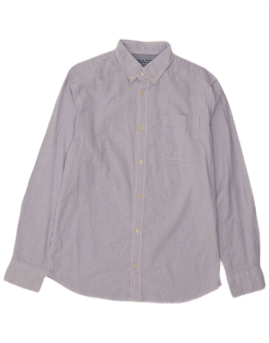 Koszula męska Oxford Jack & Jones, bawełniana, w kolorze średniego niebieskiego w prążki