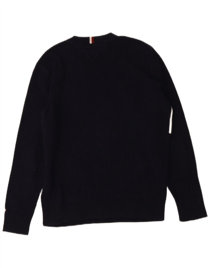 Męski sweter z wycięciem pod szyją Tommy Hilfiger, średni granatowy, blok kolorów
