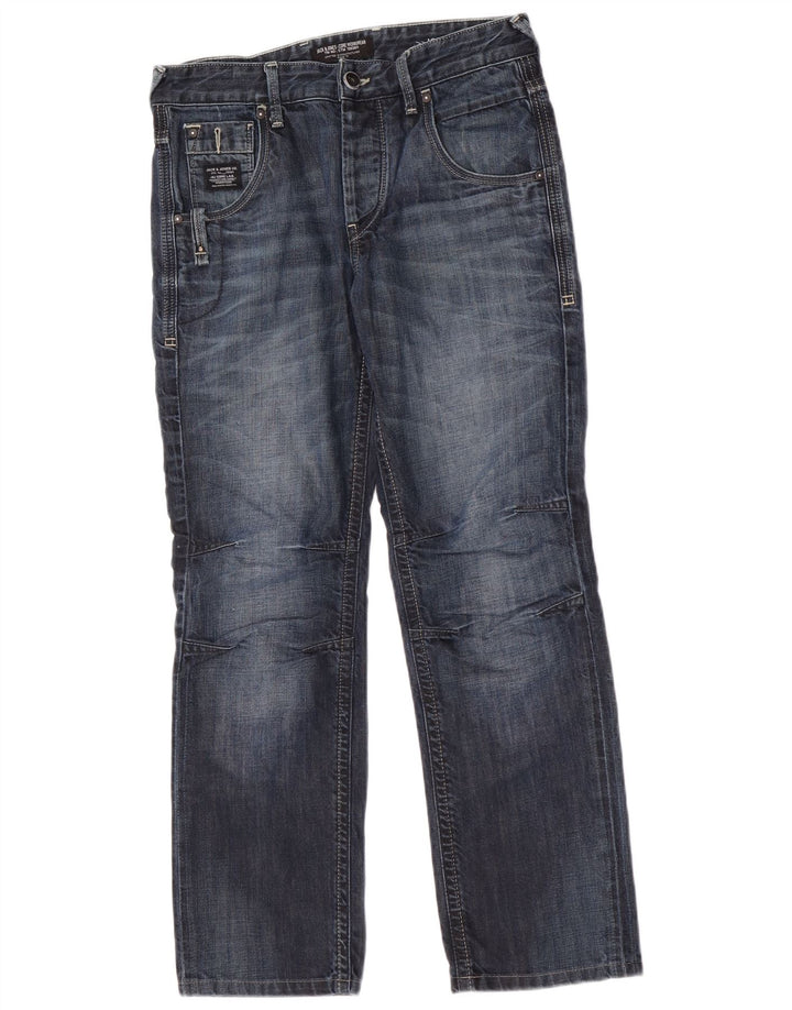 Męskie proste dżinsy Jack & Jones W30 L30 Niebieskie bawełniane