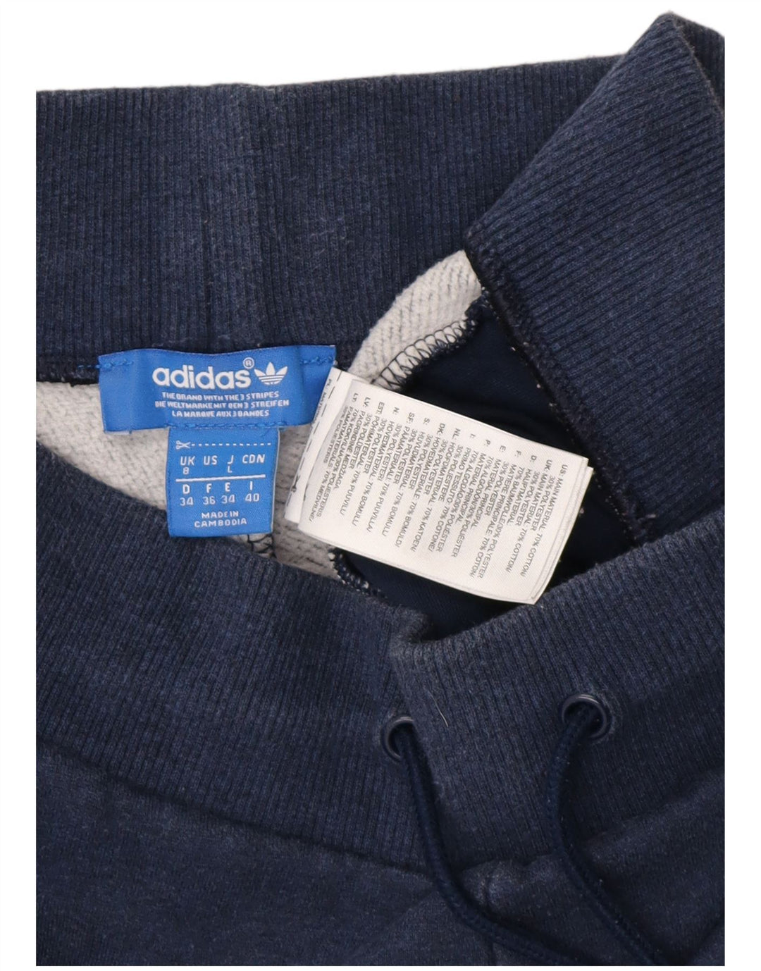 Damskie spodnie dresowe Adidas Joggers UK 8 Małe, granatowe, bawełniane