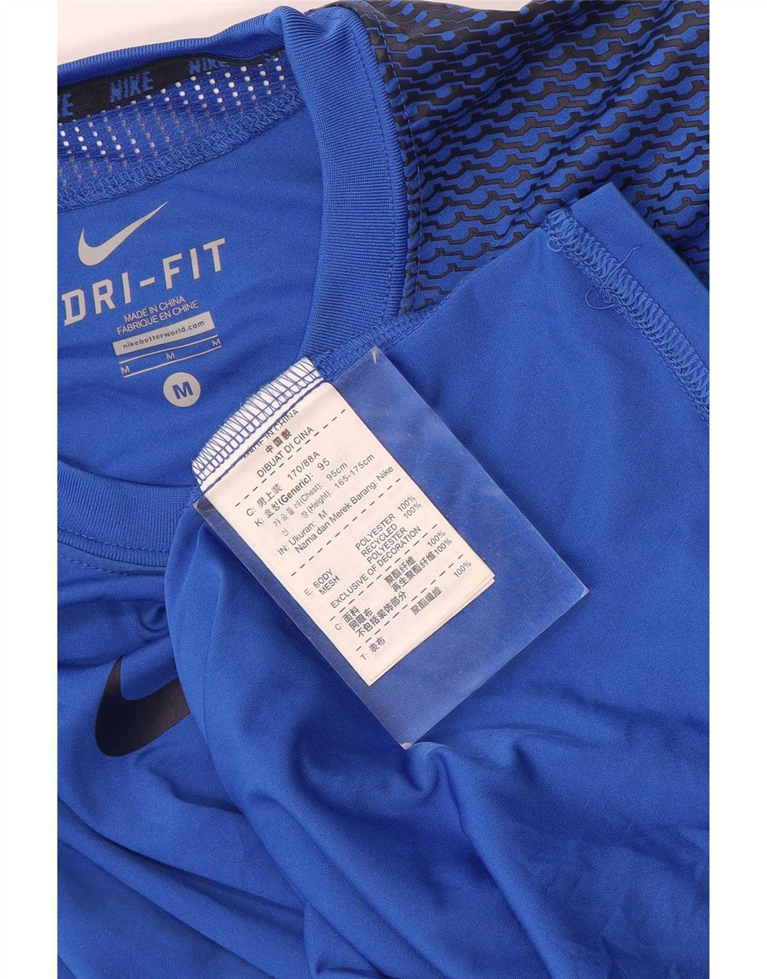 Męski T-shirt Nike Dri Fit z grafiką, średni niebieski poliester