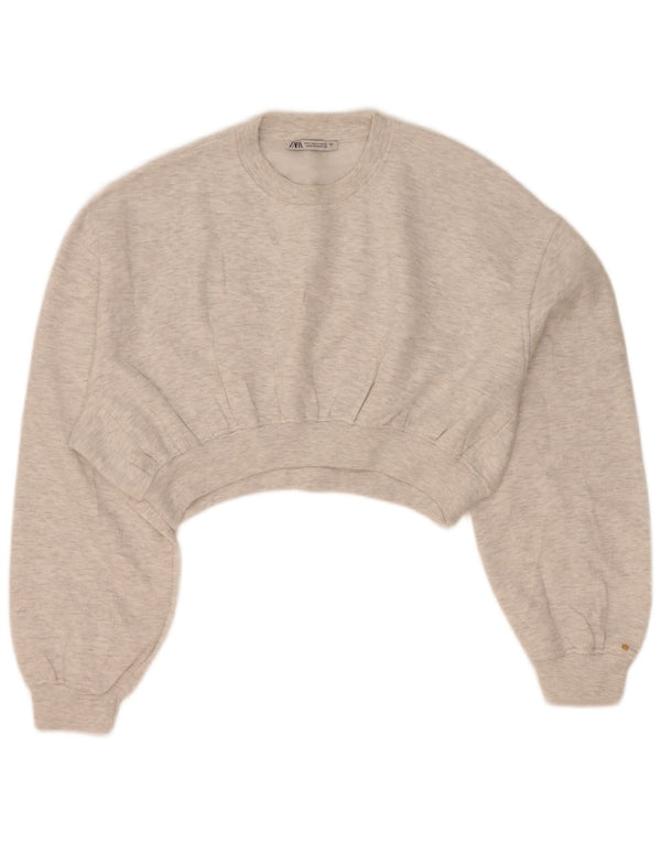 Damski sweter typu Crop Oversize Zara UK 10 Small Grey Flecked