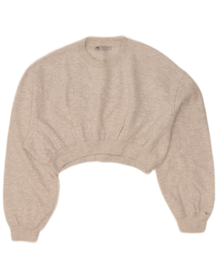 Damski sweter typu Crop Oversize Zara UK 10 Small Grey Flecked