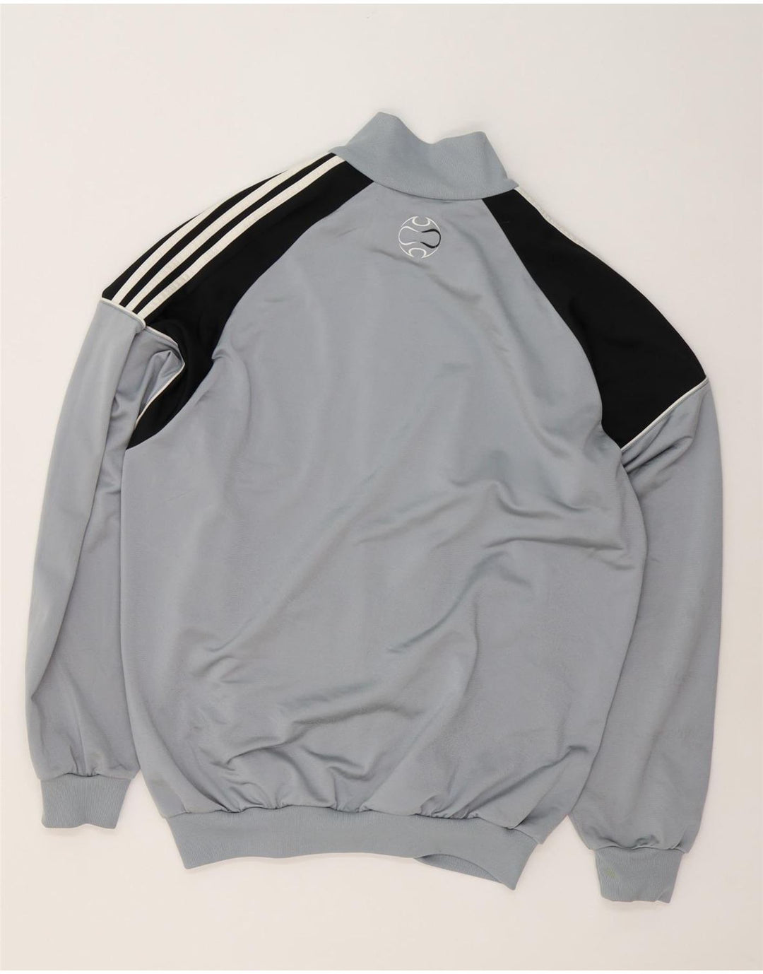 Adidas Męska bluza dresowa IT 44/46 Duży szary poliester z blokami kolorów