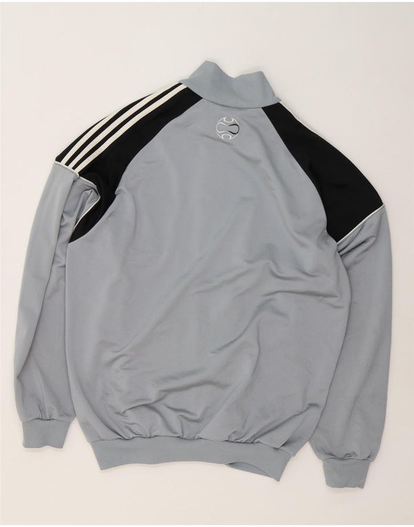 Adidas Męska bluza dresowa IT 44/46 Duży szary poliester z blokami kolorów