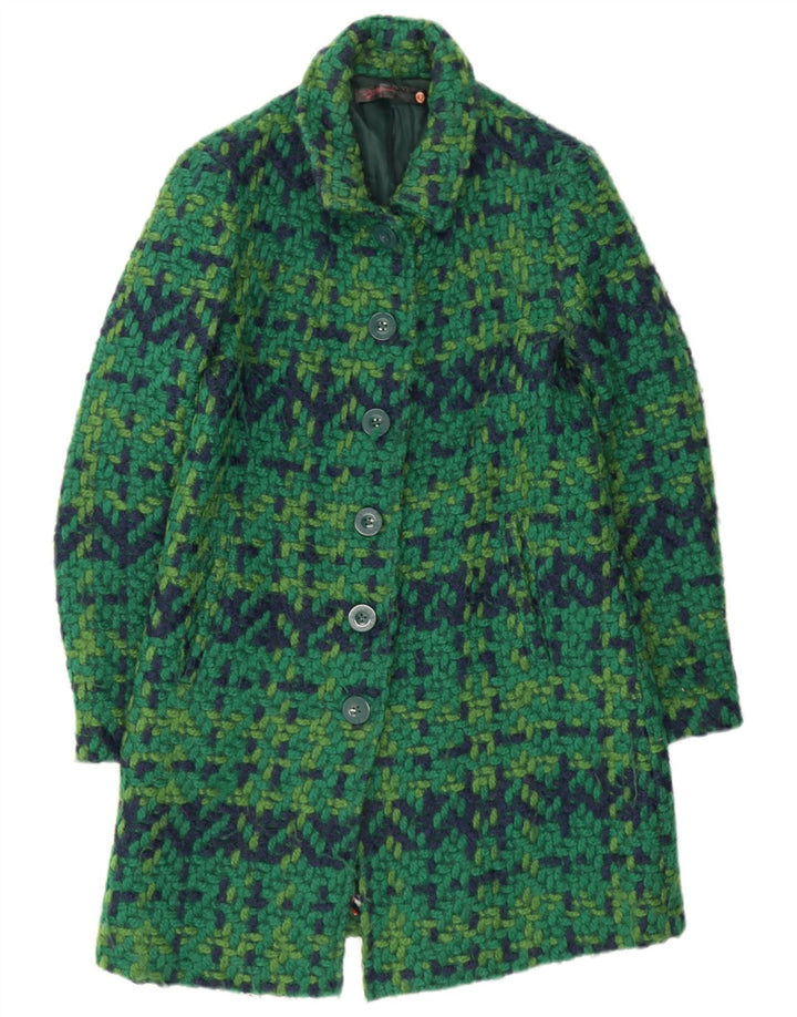 Desigual damski płaszcz EU 42 w dużą zieloną kratkę