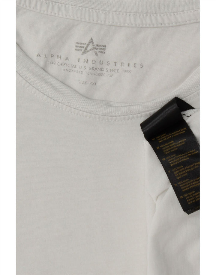 T-shirt męski Alpha Industries, 2XL, biała bawełna