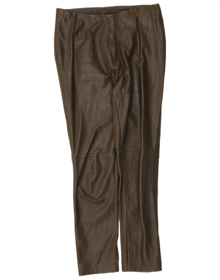 Vintage damskie skórzane spodnie W32 L29 Khaki