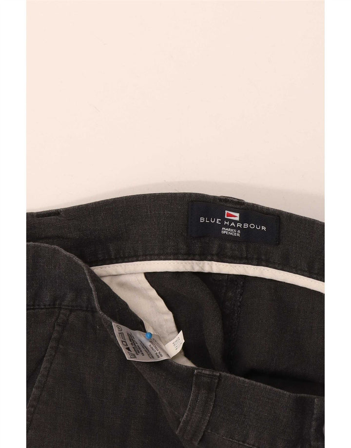 Męskie szorty Chino Marks & Spencer Blue Harbor W36, duże, granatowe, lniane